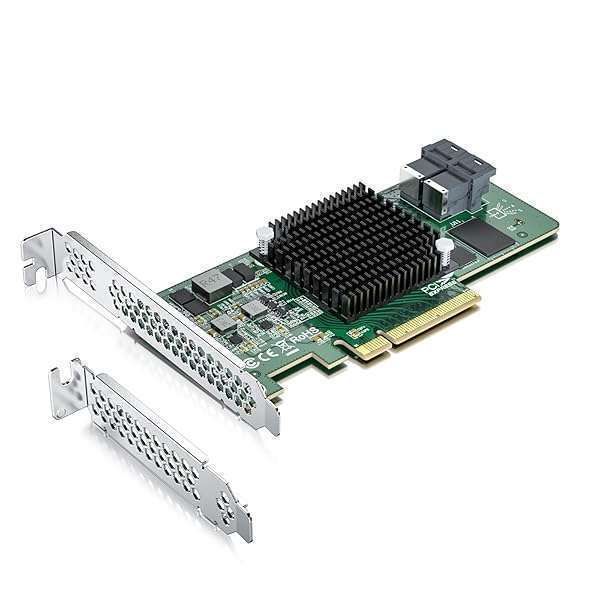 Broadcom SAS 3008 12G PCIe HBA RAID Controller Card - Compatible with SAS 9311-8I, Supports RAID 0/1/1E/10