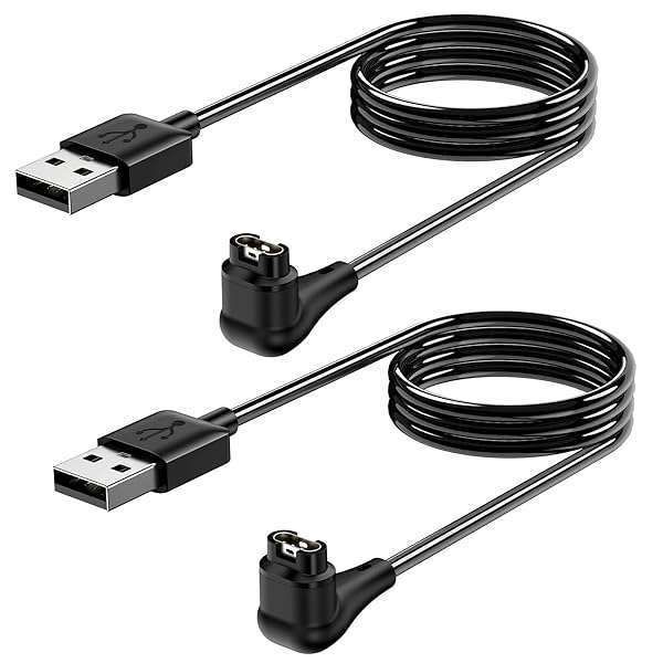 2 Pack Charging Cable Charger for Garmin Watch Fenix 7 7S 7X 6 6S 6X 5 5S, Forerunner 245 945, Instinct 2 2S, Vivoactive 4 4S 3, Vivosmart 5, 3.3FT/1m Upgraded Lay-flat Charging Cord for Garmin Watch