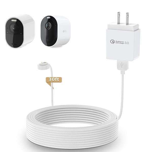 2 Pack HOLACA Power Adapter & 30ft Cable for Arlo Ultra/Pro 3-5s - Weatherproof Charging Solution