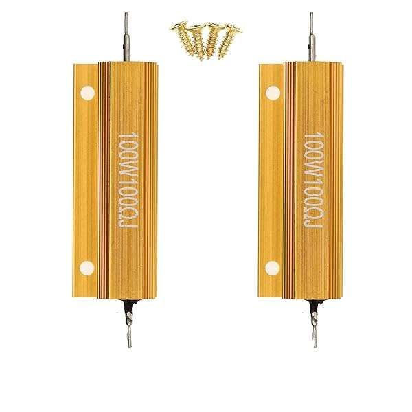 2-Pack 100W 100 Ohm High Power Aluminum Wirewound Resistors with Screws - Durable & Reliable