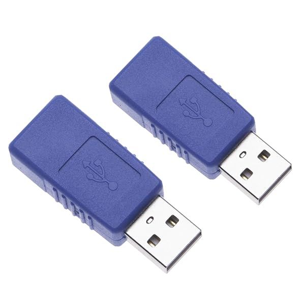 2-Pack USB 2.0 Male to Female OTG Adapter - Gender Changer Coupler for Computers & Laptops
