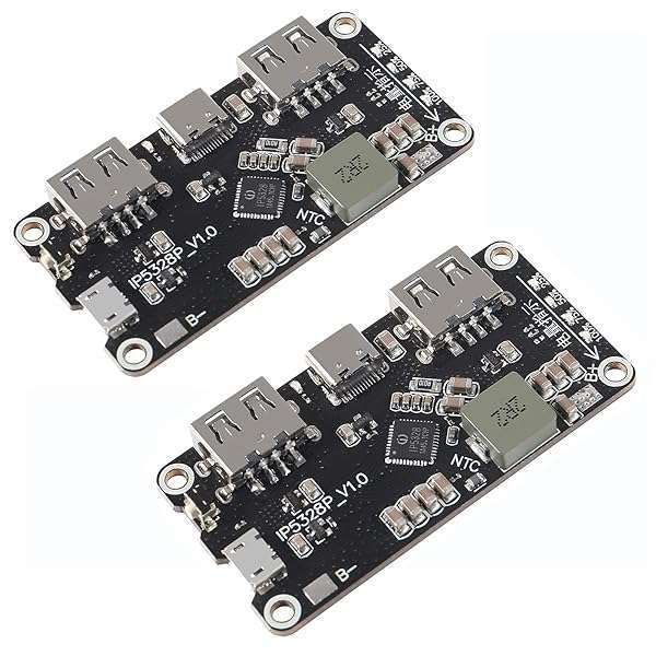 2Pcs IP5328P Boost Charging Module: Dual USB 18650 Fast Charger Circuit Board for QC2.0/QC3.0 - 3.7V to 12V Power Solution
