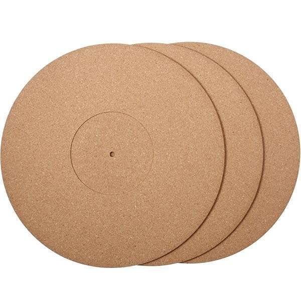 12-Inch Cork Turntable Mats - 3 Pack for Vinyl LPs | High Fidelity Noise Reduction for Audiophiles