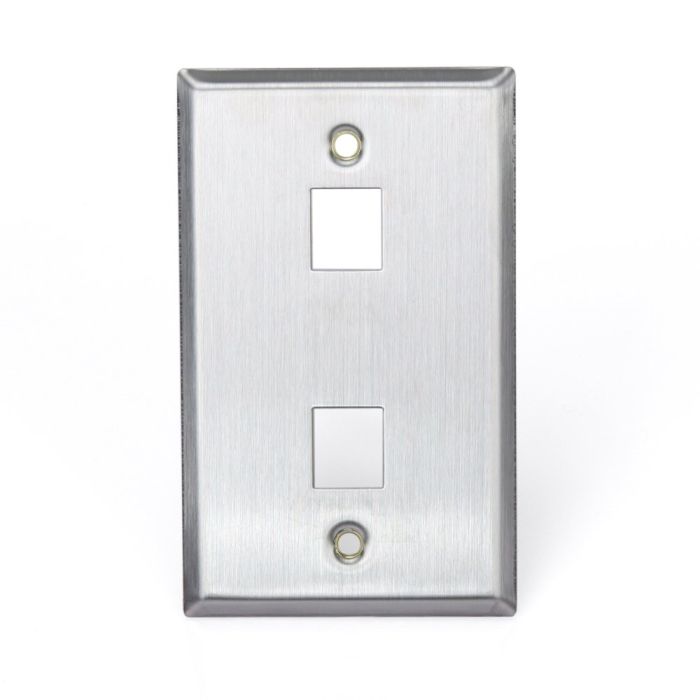 Leviton 43080-1S2 2-Port Stainless Steel Wall Plate - Durable & Stylish Design