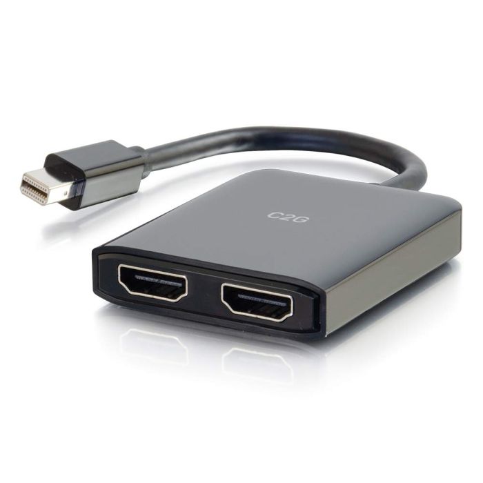 C2G 54292 USB Powered 4K Mini DisplayPort to HDMI MST Hub - 2-Port Monitor Splitter in Black