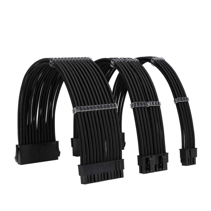 Formulamod 18AWG Sleeve Extension Cable Kit for ATX 24P, EPS 8-P, PCI-E 8-P - PSU to Motherboard/GPU (Black)