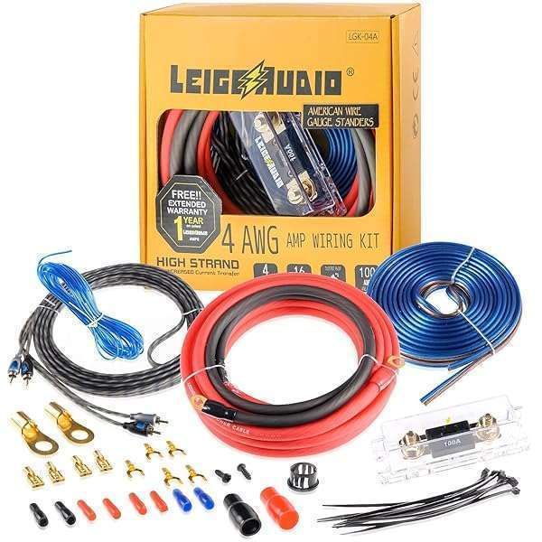 True 4 AWG Amp Wiring Kit for Car Subwoofers - Easy Installation for Powerful Audio Connections