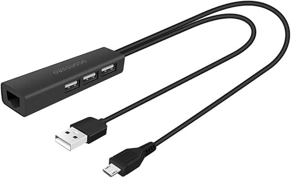 4-in-1 Ethernet Adapter & USB OTG Hub for Fire TV Stick 4K, Chromecast, Raspberry Pi - Fast Streaming & Connectivity