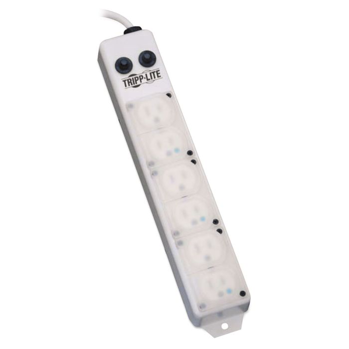 Tripp Lite Safe-IT Power Strip 6 Outlet UL 1363A for Patient Care - White PS-615-HG-OEM