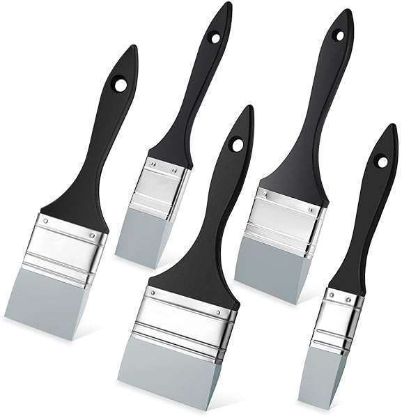 5-Piece Silicone Paint Brush Set: Flexible Tools for Acrylic & Water-Based Painting (1-3 Inch Sizes)