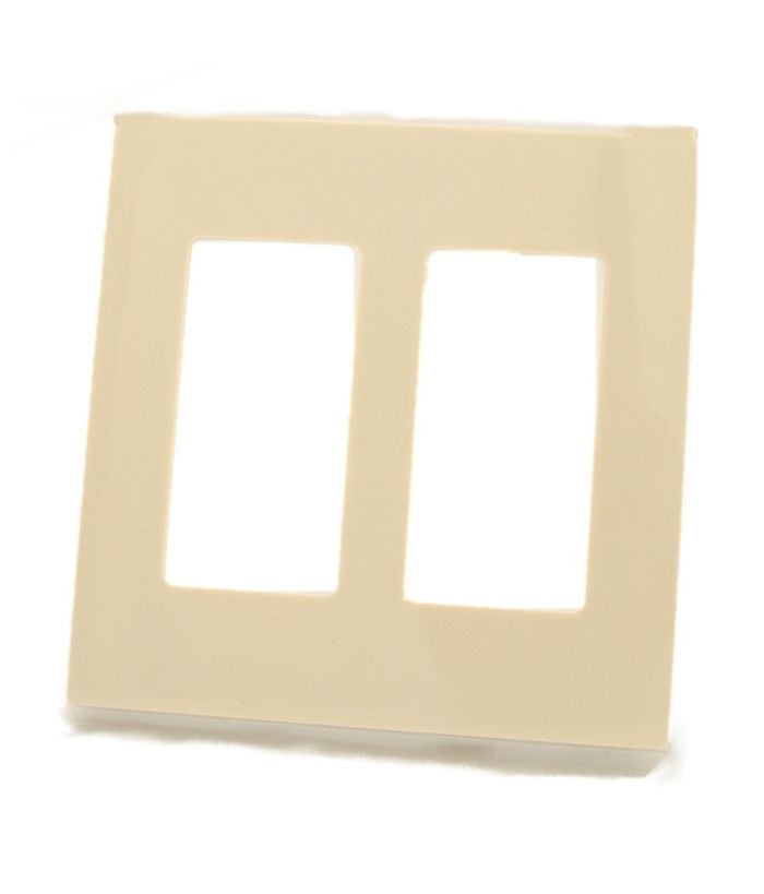 Leviton 80309-ST 2-Gang Decora Plus Screwless Wall Plate in Light Almond - Stylish & Durable