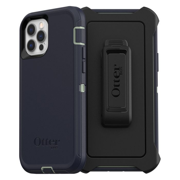 OtterBox iPhone 12/12 Pro Defender Case: Rugged Teal Guacamole with Holster & Kickstand