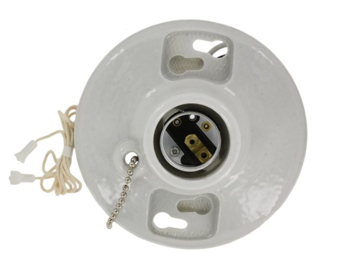 Leviton 29816-C2 WH Porcelain Lamp Holder 6in Leads 660W 250V - High-Quality Lighting Solution