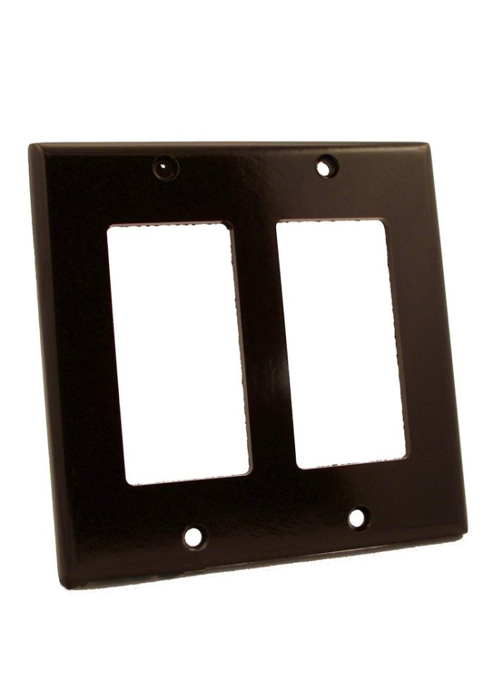 Leviton 80409 Brown 2-Gang Decora/GFCI Wallplate - Standard Size Thermoset Device Mount