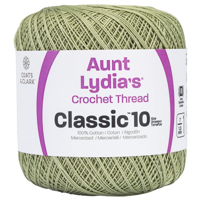 Coats Crochet Classic Thread 10 in Frosty Green - 1050 Feet for Perfect Crochet Projects