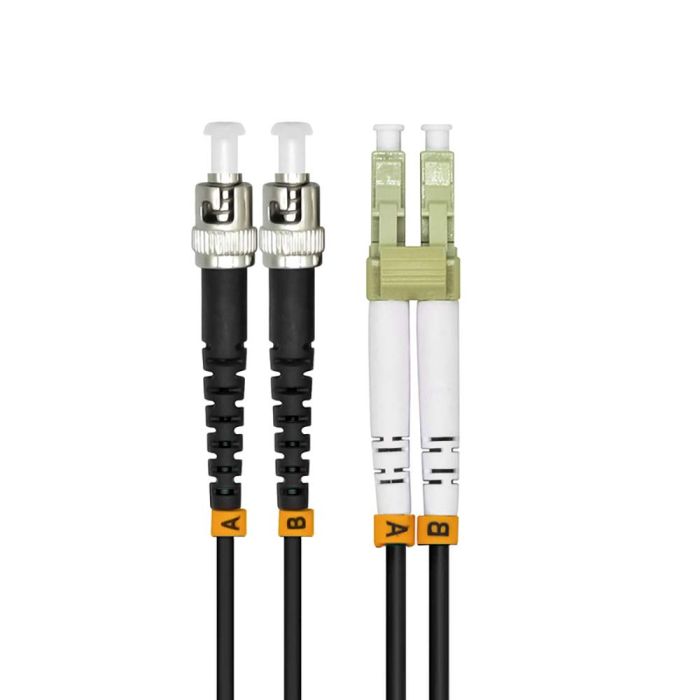 Jeirdus 150M FC to ST 10G OM3 Outdoor Armored Duplex Fiber Optic Cable Jumper - 50/125 Multimode Patch Cord