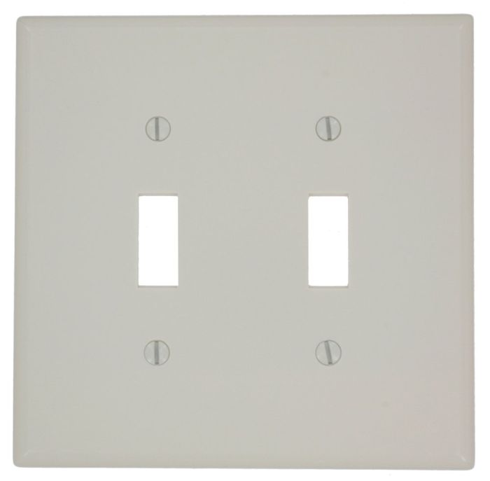 Leviton 80509-T Midway 2-Gang Toggle Switch Wallplate in Light Almond - Durable & Stylish