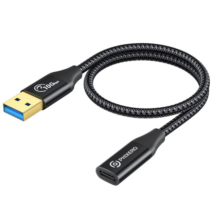 PHIXERO 10Gbps USB C Female to Male Adapter - 3A Fast Charging & Data Transfer for Laptops, PCs, and More