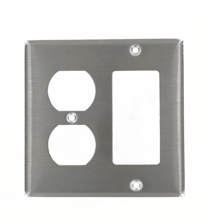 Leviton 84455-40 SS WP 2G Decora Duplex Outlet - Standard Size Electrical Solution