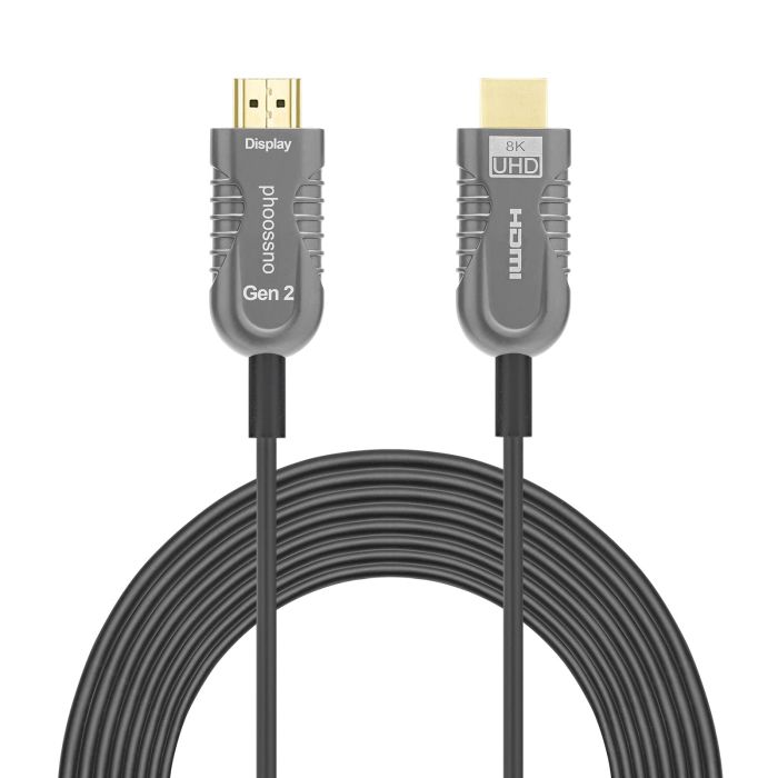 Phoossno 33ft 8K HDMI 2.1 Fiber Cable - Ultra High Speed 48Gbps for PS5, Xbox, RTX 3080/3090, Dolby Vision & HDR10