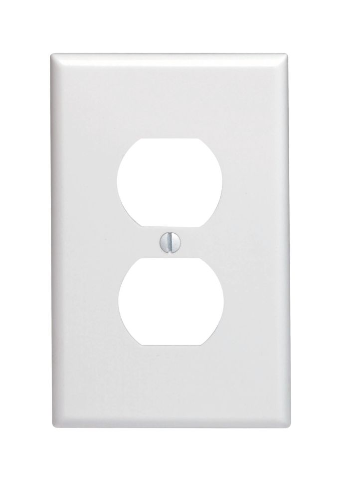 Leviton 80503-W Midway Duplex Wallplate - 1-Gang Thermoset Device Receptacle, White Finish