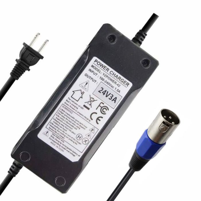 24V 3A Charger for Mongoose, Jazzy, eZip, Go-Go Elite Traveller & Shoprider - Fast Shipping & Quality Battery Adapter