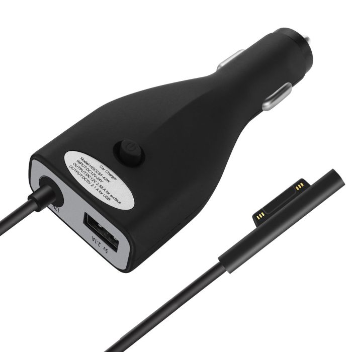 42W Sisyphy Surface Car Charger: Fast USB Power for Surface Pro 7, 6, 5, Go 1/2 & Surface Book - 12V 2.58A Compatibility