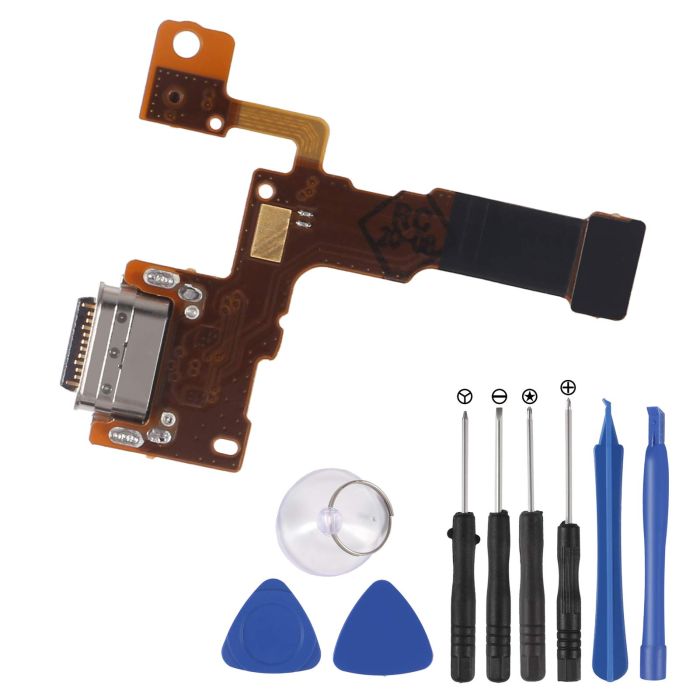 Replacement USB Charger Port Flex Cable with Microphone for LG Stylo 5 Q720 - Includes Tools