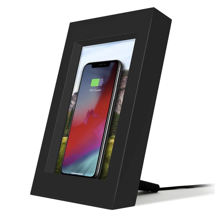 Twelve South PowerPic: 10W Qi Wireless Charger & Picture Frame Stand for iPhone & Smart Phones (Black)