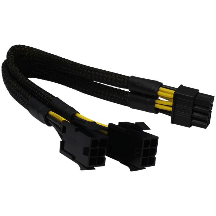 COMeap 6 Pin to 8 Pin GPU Adapter - Dual 6 Pin Female to 8 Pin Male Power Cable (9.5-inch) for Enhanced GPU Performance