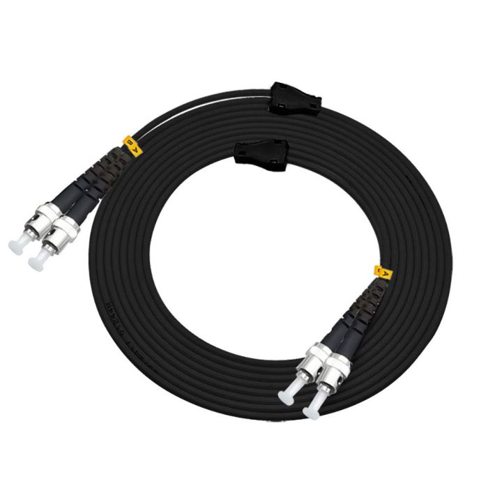 Jeirdus 200M ST to ST Outdoor Armored Duplex Fiber Optic Cable Jumper - Singlemode 9/125 SM, 656ft Optical Patch Cord