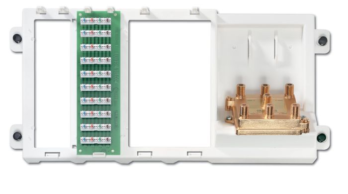 Leviton 47606-BTV: Premium White Telephone & Video Unit for Home Networking