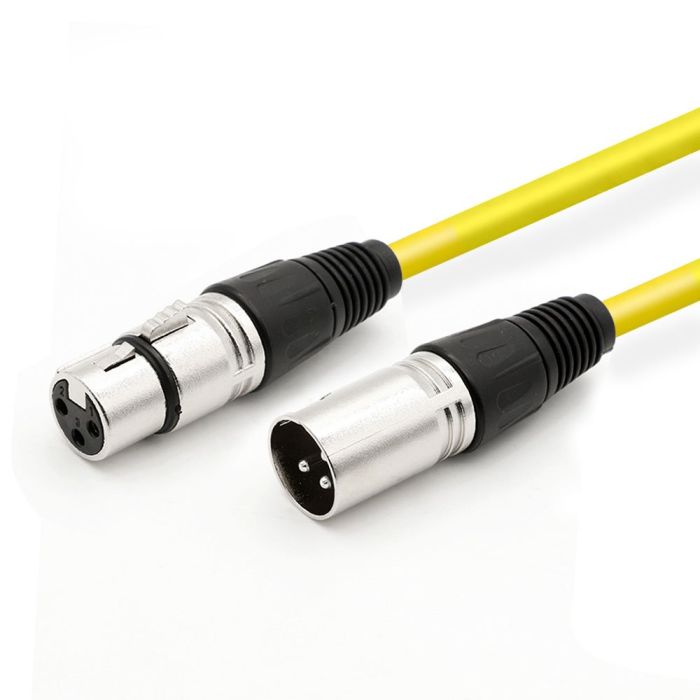 High-Quality 100 Ft XLR to Speaker Cable - 3Pin XLR M/F for Microphone & Live Sound - Durable Yellow Patch Cord