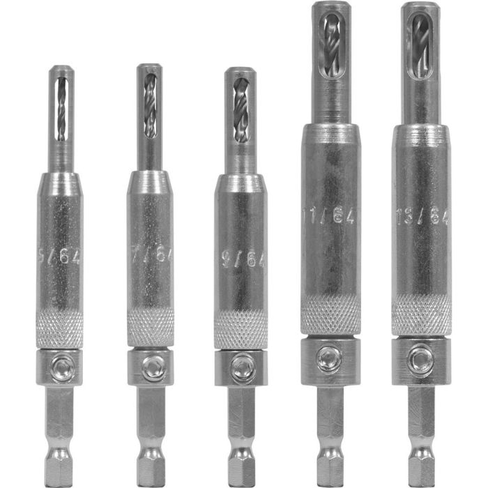 Make it Snappy 5pc Self Centering Hinge Drill Bit Set - Spring Loaded & USA Made