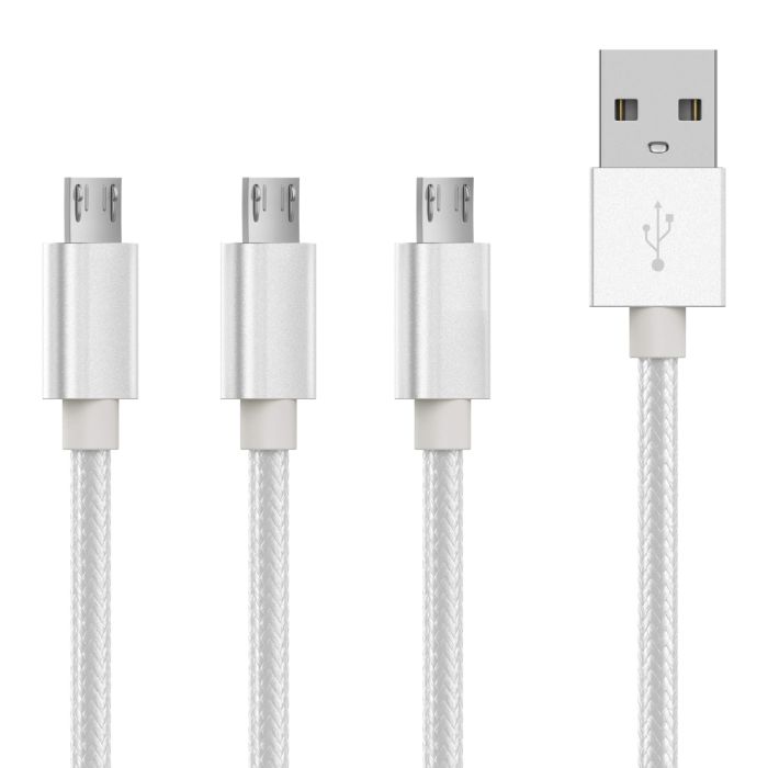 Talk Works 3-Pack Micro USB Cable 6ft - Fast Charging Braided Cord for Android, Samsung Galaxy, Tablets & More