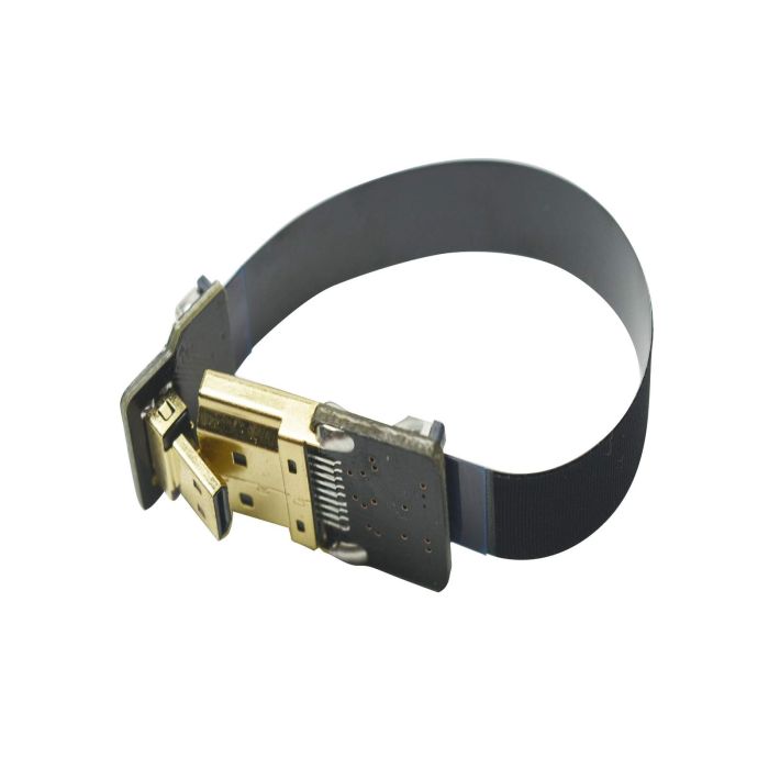 Permanent Short Micro HDMI male 90 degree angle to Standard HDMI for panasonic lumix GH4 blackmagic BMPCC sony alpha sony A5000 A6000 A7S A7R black 10CM