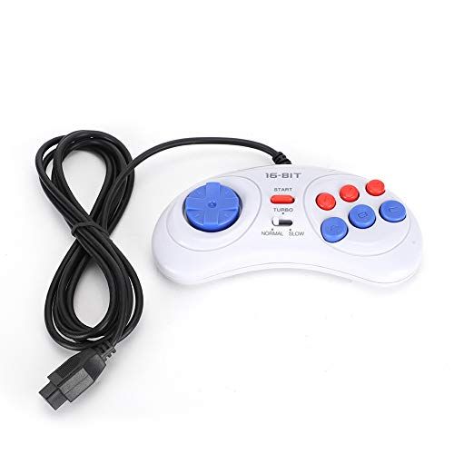 9-Pin Ergonomic 16Bit Mini Handheld Game Controller - White Gamepad for Ultimate Gaming Experience