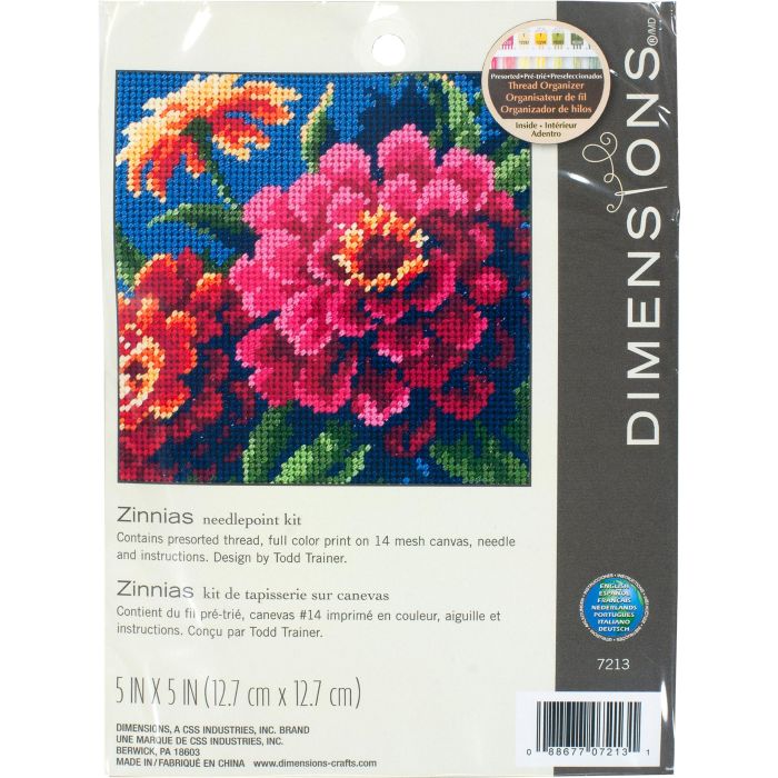 Wilton Dimensions Needlecrafts Needlepoint Kit: Create Stunning Zinnias Art