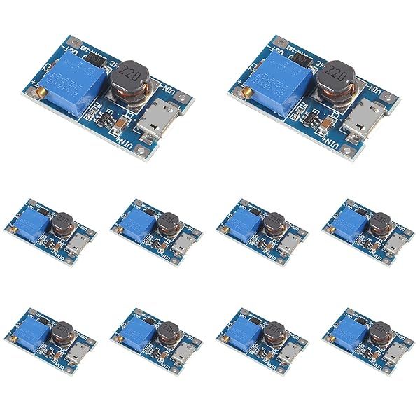 Buy AEDIKO 10pcs MT3608 DC-DC Step Up Boost Module 2V-24V to 5V-28V - Adjustable 2A Power Supply Board