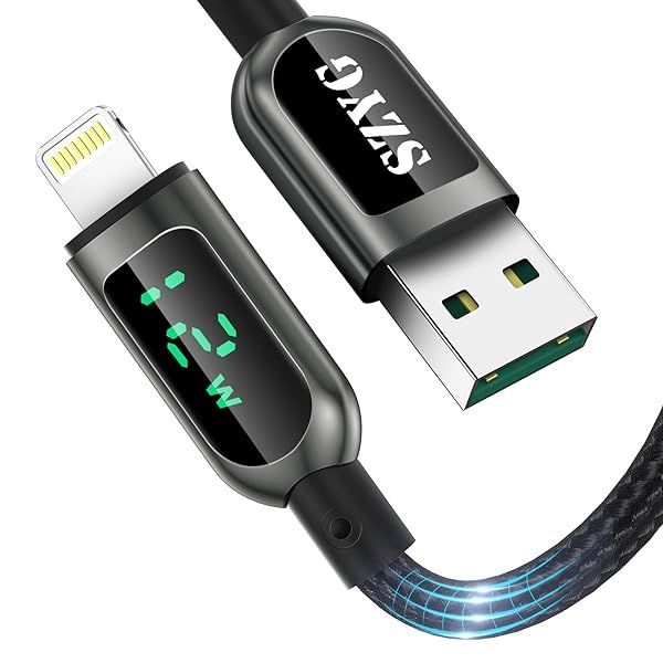 AICase USB C Auf Lightning-Kabel, 1.2 m Lade-synchroniser-ungskabel mit LED-Display, kompatibel mit iPhone 13 13 Pro 12 Pro Max 12 11 X XS XR 8 Plus, AirPods Pro, unterstützt Power Delivery (1.2 m)