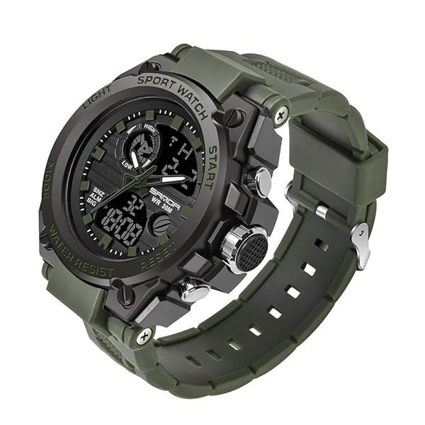 Shop AIMES Men's Waterproof Military Watch: Multi-Function Sports Timepiece with LED Alarm & Stopwatch