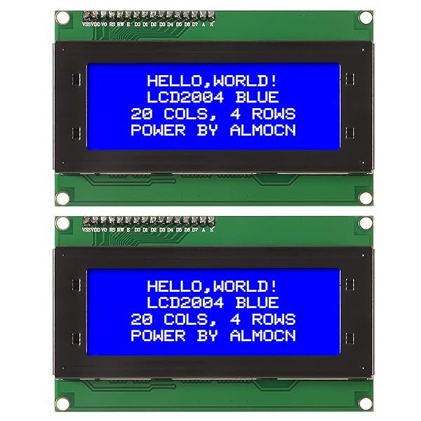 ALMOCN 2 Pack 20x4 I2C LCD Display Module for Arduino R3 & MEGA2560 - Blue Backlight