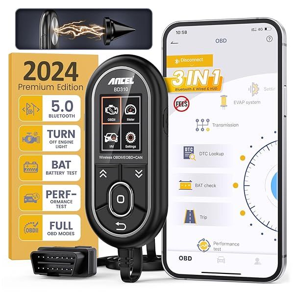 ANCEL BD310 OBD2 Scanner: 3-in-1 Bluetooth Diagnostic Tool for Android & iPhone - Check Engine Light Code Reader