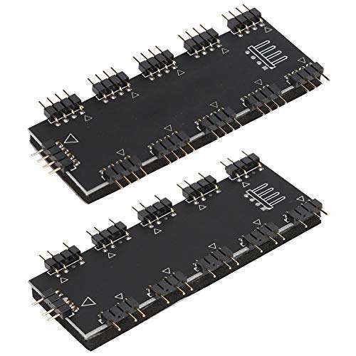 ASHATA 10-Channel RGB Hub for PC: Enhance Your Desktop with RGB Fan Extension & LED Splitter (12V 4-Pin)