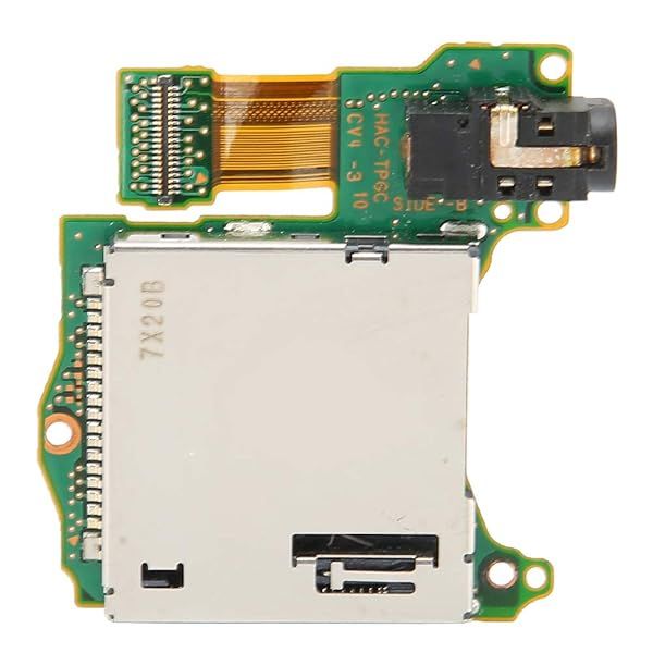 ASHATA Game Host Card Slot & Reader Tray for Switch - Essential Repair Accessory with Earphone Port