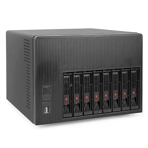 Buy AUDHEID K7 8 Bay NAS Case - Micro-ATX Mini-ITX Compatible, 3 Fans, 8 Drive Trays for Home Network Storage (Diskless)
