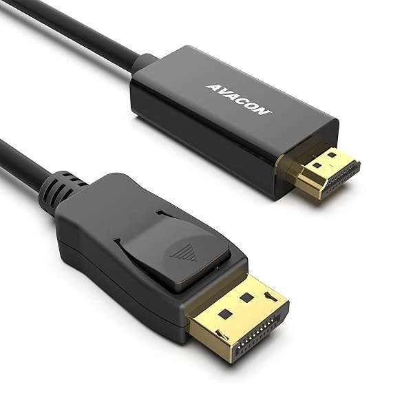 AVACON 4K DisplayPort to HDMI Cable 10ft - Gold-Plated DP 1.2 to HDMI 1.4 Adapter for High-Quality Video