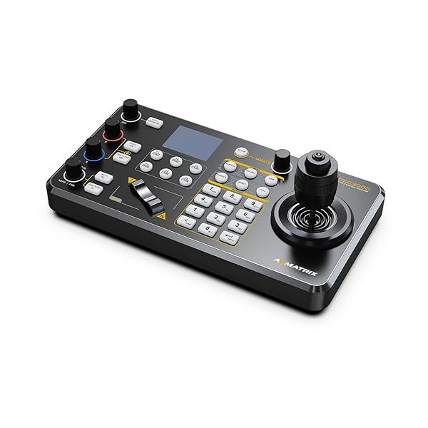 AVMATRIX PKC3000 PTZ Camera Controller: IP, RS422/RS485/RS232, 4D Joystick, LCD - Perfect for Church Live Streaming