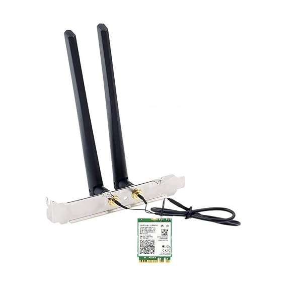 AX210NGW DTK WiFi 6E Card: 6GHz, 2x2 AX+BT 5.3, High Gain Antennas & RF Cable Included