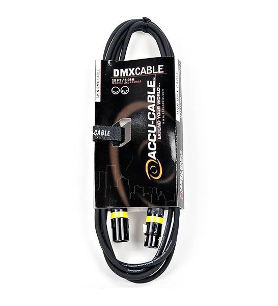 Accu Cable 10ft 3-Pin True DMX Cable - 110 Ohm for Reliable Signal Quality